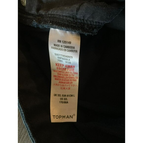 Topman Stretch Skinny Button Fly  Jeans Black US 32L - Picture 4 of 8